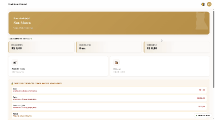 Dashboard inicial do LucreMais — visão geral da operação